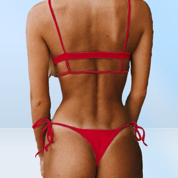Sexy Bikini Set Women String Swimsuit Push Up Swimwear Tied Thong Brazilian Biki Bathing Suit Swim Wear328v
