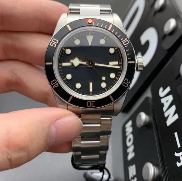 Designer watch Bay watch Bezel Black Dial Automatic Mechincal Movement Pre-Owned Stainless Mens Wristwatch
