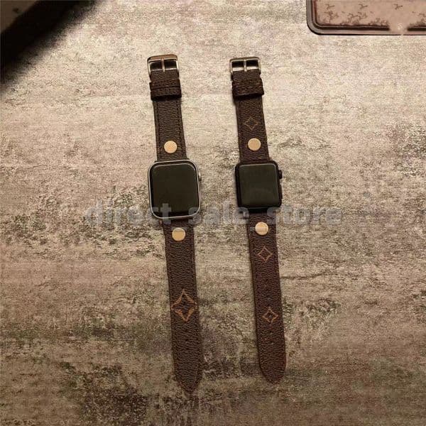 Smart Straps Top designer Apple Watch Band 38 40 41 42 44 45 49 mm Flower Leather Watchs Strap Wristband For Iwatch 8 7 6 5 4 SE Watchbands
