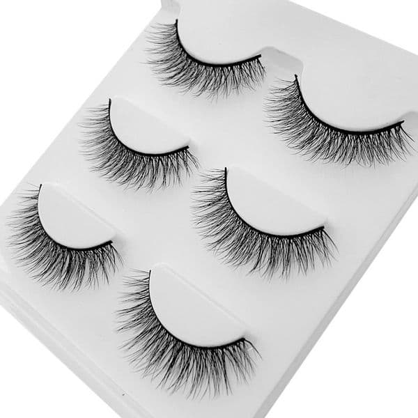 Natural Thick False Eyelashes Soft and Delicate Curly Crisscross Hand Made Reusable Multilayer 3D Fake Lashes Extensions Eyes Makeup Accessory