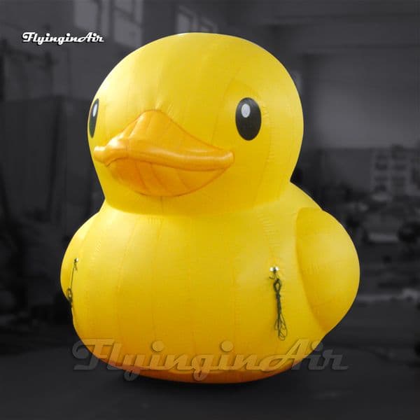 Personalized Cute Yellow Inflatable Duck Balloon Cartoon Animal Model For Water Park Decoration
