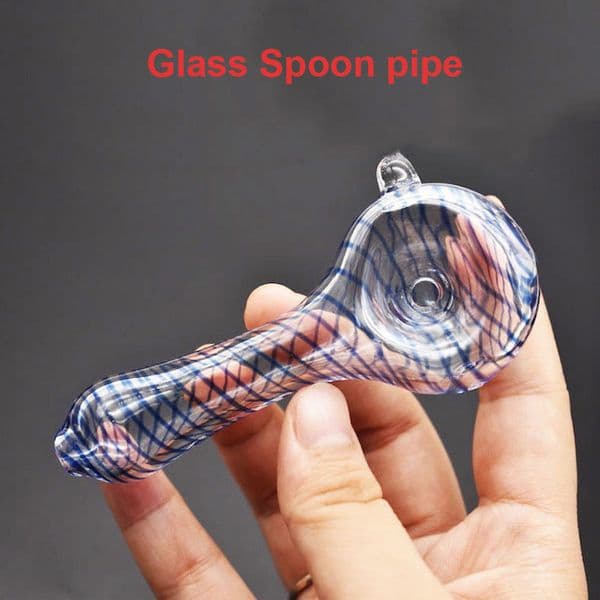 Smoking tobacco Pipe Wholesale 97mm colorful Glass hand spoon pipes for dry herb water bong