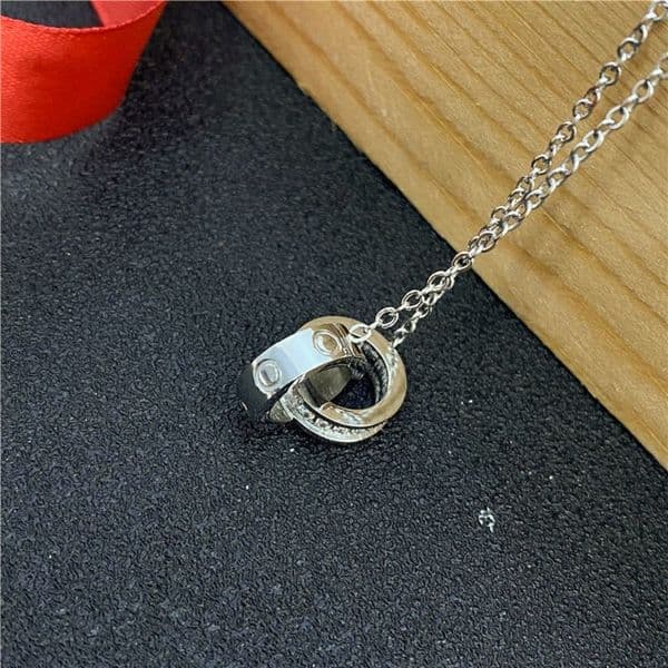 Luxury design aesthetic double hoop cjeweler chains mens woman pendant necklaces ladies jewelry Q2