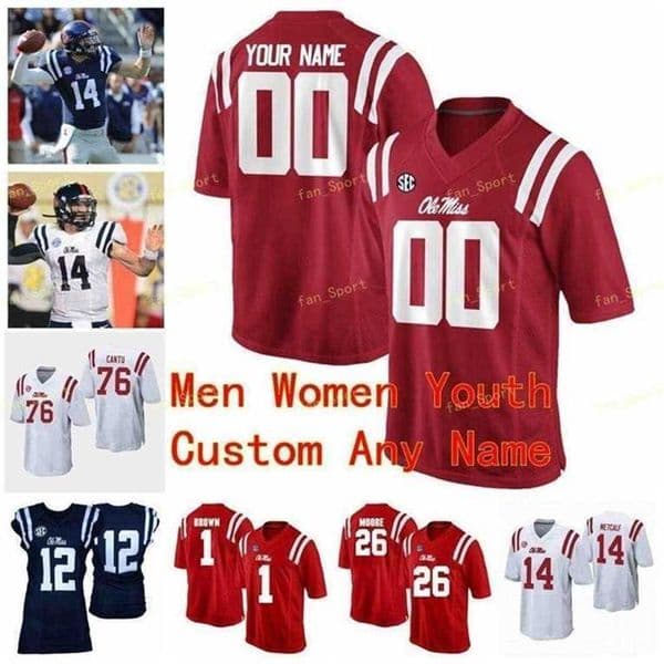 College Jerseys Ole Miss Rebels 12 Donte Moncrief 14 DK Metcalf Mike Wallace 17 Evan Engram 18 Achie Manning Custom Football Stitched