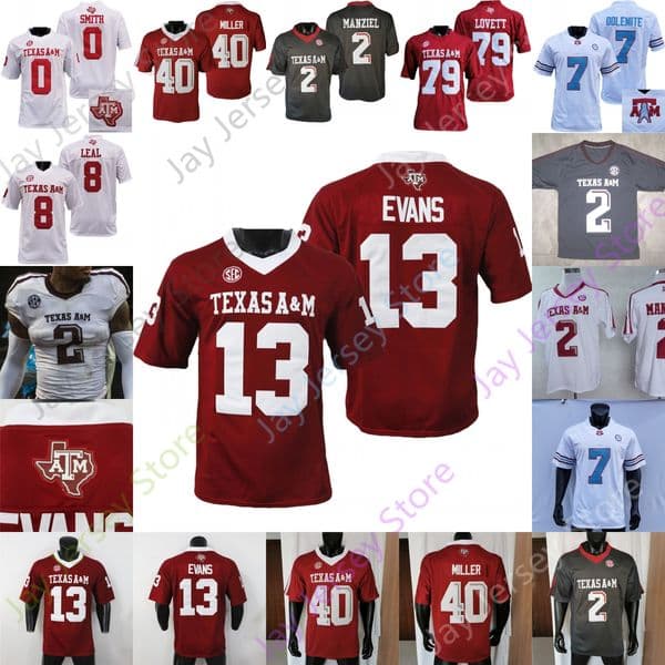 Texas A M Aggie Football Jersey NCAA College Johnny Manziel Von Miller Haynes King Devon Achane Ainias Smith Johnson Russell Jr. Gilbert Cooper Stewart Brown Evans