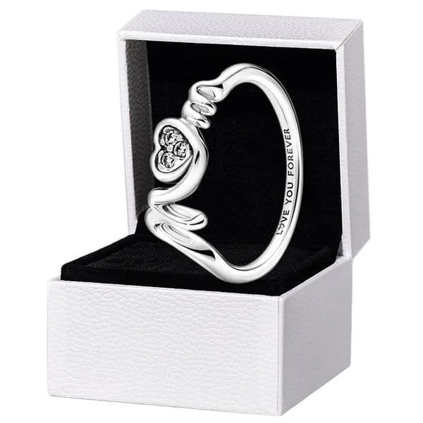 Mom Pave Heart Ring 925 Sterling Silver Mother's Day gift Jewelry with Retail Box Set Crystal Diamond Luxurious ring High quality wholesale