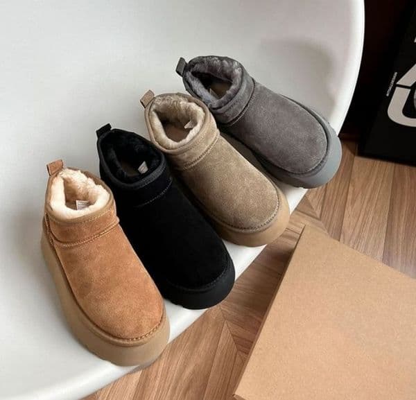 New Arrival Winter Ultra Mini Platform Boot Designer Ankle Snow Fur Boot Brown Australia Warm Booties for Woman Real Leather EU35-43