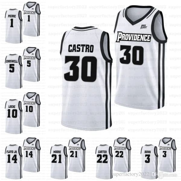 CUSTOM College Basketball Wears Providence Friars 2022-23 College Basketball Home JerseyRafael Castro Bryce Hopkins Devin Carter Clifton Moo