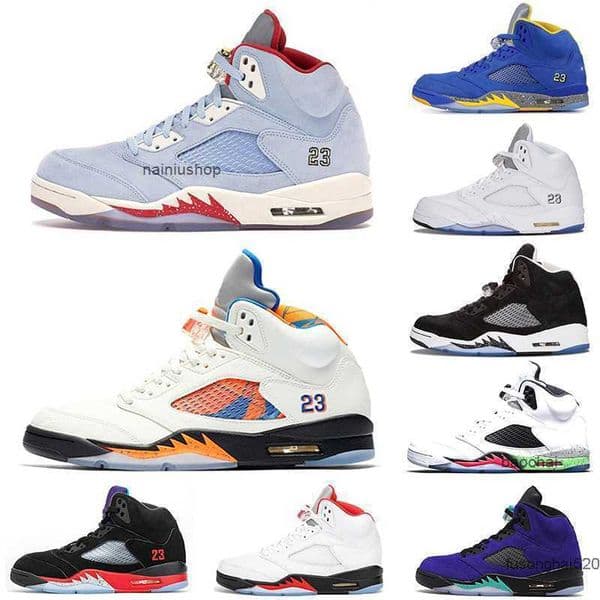 2024 classic men basketball shoes 5 5s Alternate Grape Blue suede Fire Red International Flight Laney Royal Metallic Silver Oreo Space J