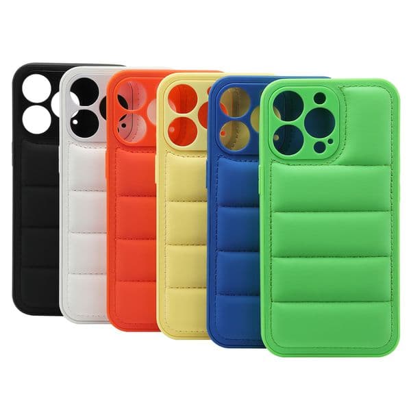 Fashion Down jacket Phone cases iPhone 11 12 13 Pro Max 14 12pro X XS XSMAX 7 8 plus Designer PU leather padded mobile case