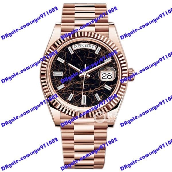 Highquality men's watch 2813 automatic mechanical watch m228235 40mm black diamond dial 18k rose gold wristwatch week display m228236 sapphire glass watches