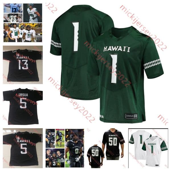 Hawaii Rainbow Warriors Football 87 Devon Tauaefa Steven Fiso 1 Penei Pavihi Hugh Nelson II Ty Marsh McKenzie Barnes 6 Riley Wilson Jersey Custom Stitched
