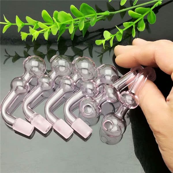 Hot-selling pink double-bubble glass cooker Wholesale Bongs Oil Burner Pipes Water Pipes Rigs Smoking