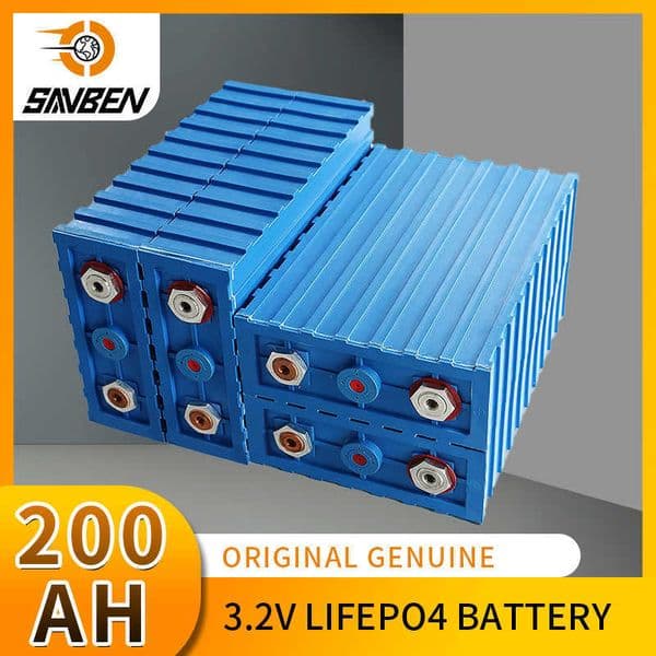 3.2V 200AH Lifepo4 Battery Lithium Iron Phosphate12V 24V 48V Rechargeable DIYCell For 12V 48V Electric Folklifts EV RV Golf Cart
