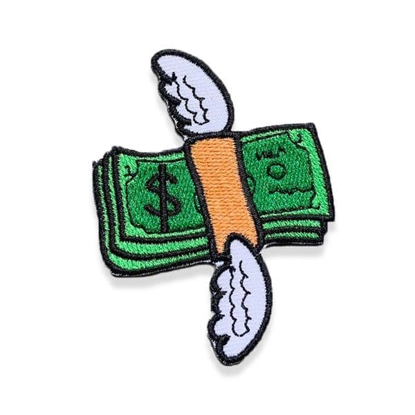 Flying Money Funny Embroidery Patches Sewing Notions For Jackets Hoodies Shirts Iron On Custom Patch