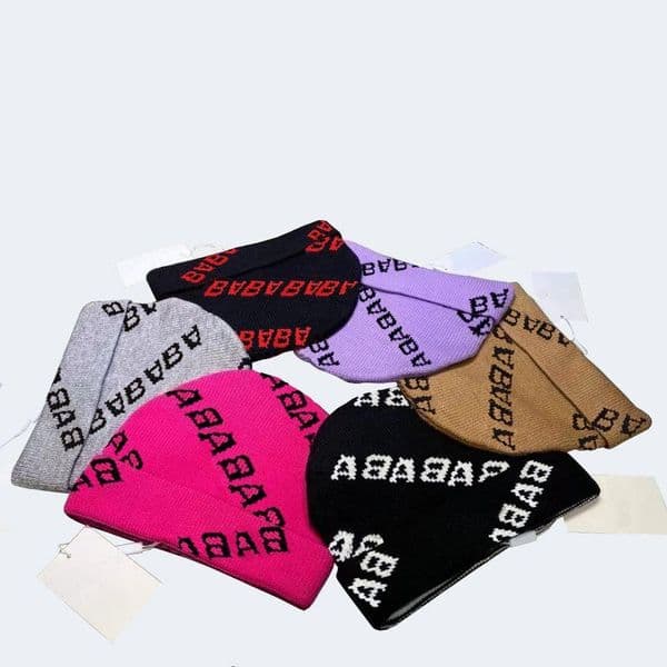 2022 Fashion Knitted Hat Fall/winter Warm BA Letter Beanie for Male and Female Couples Cap