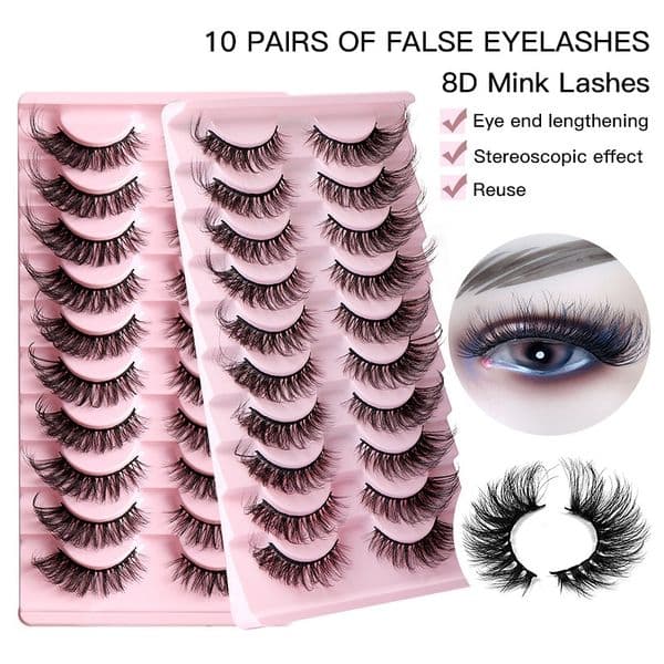 Multi-layer Thick Winged False Eyelashes Naturally Soft and Delicate Handmade Reusable Curled Mink Fake Lashes Messy Crisscross Eyelash Extensions Makeup