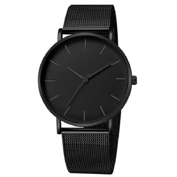 Men039s Watch Minimalist Casual Fashion Ultrathin Quartz Mesh Strap Watch Business Stainless Steel Mesh Strap227B