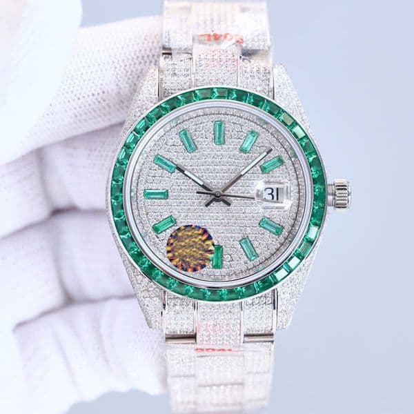 Wristwatches Diamond Watch Mens Mechanical Watch 41mm Stainls Steel Strap Movement Sapphire Waterproof Dign WristwatchR8VX