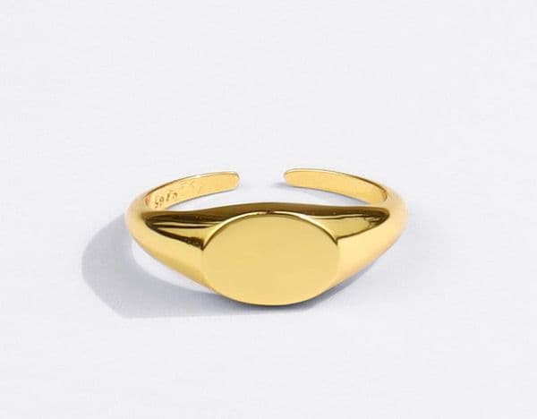 Band Rings 925 Sterling Silver Signet For Women Men Around Gold Geometric Party Jewelry Gifts J07077315475