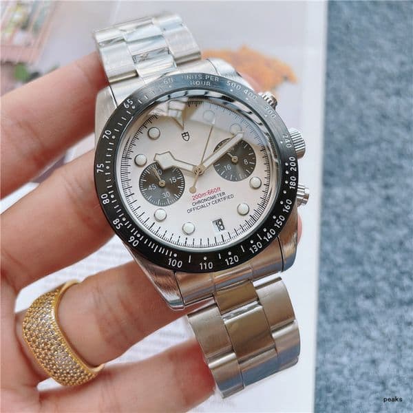 2022 New Men Watch Fashion Luxury Business Quartz Watch Solid Steel Band Multifunctional Calendar Chronograph Men Nate Stainless Steel Quartz Chronograph Watch