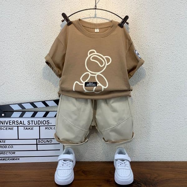 Summer Baby Boy Clothing Short Sleeve Cotton Cute Bear T-Shirt Shorts Pants Set Fashion Tracksuits Toddler Boys Clothes