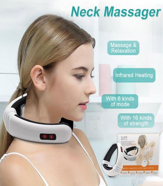 Electric Neck Massager Pulse Back 6 Modes Power Control Far Infrared Heating Pain Relief Tool Health Care Relaxation Machine885522