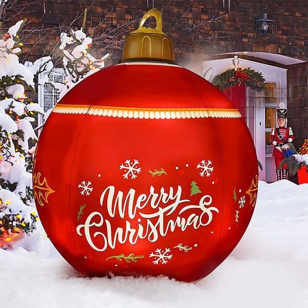 Christmas Decorations 60CM Outdoor Inflatable Decorated Ball Made PVC Giant Light Glow Large s Tree Toy 221124