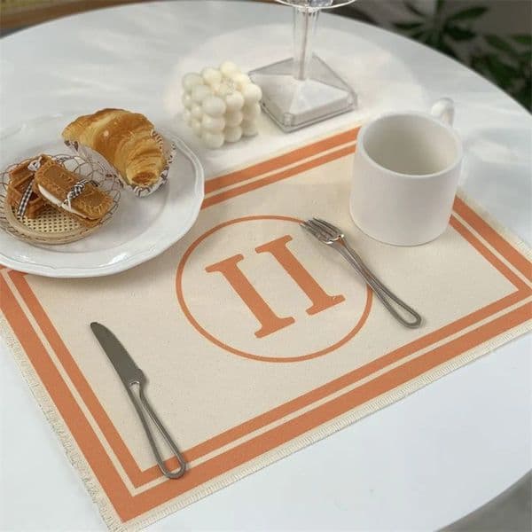 Designer art Designer Linen Placemat - Luxury Imitation Water-Resistant Rectangle Table Mat For Dining Room, Restaurant, And Home Decoration Free Shipping