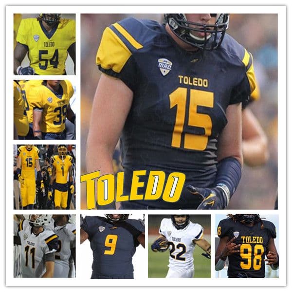 American College Football Wear Ncaa College Toledo Football Jerseys Dequan Finn Tucker Gleason Jacquez Stuart Micah Kelly Peny Boone DeMeer Blankumsee Jerjuan New
