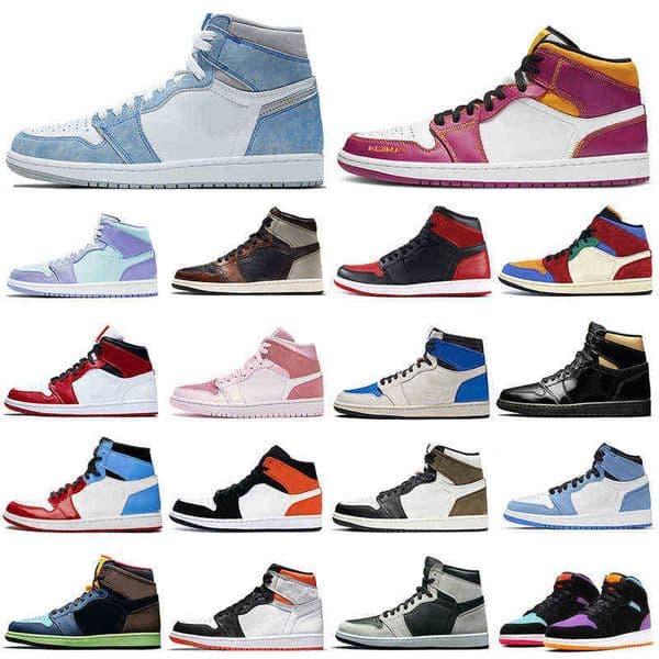 Newest Discount 1s men basketball shoes 1 University Blue Obsidian Bred Shadow Digital Pink women mens trainers sports sneakers