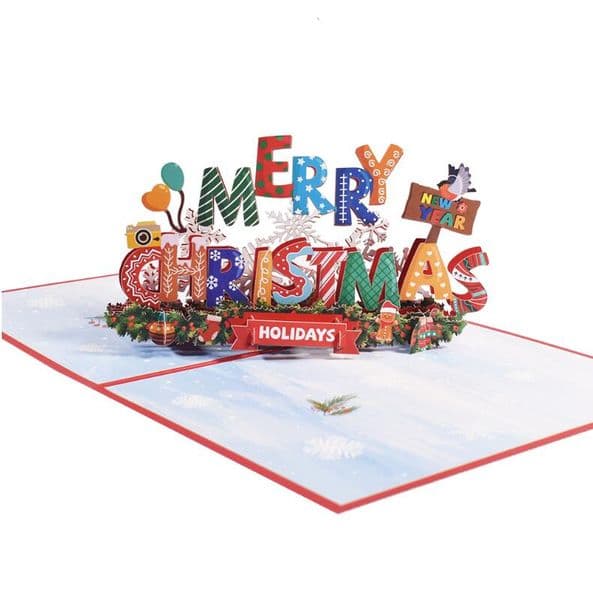 Greeting Cards Event Party Supplies Festive Home Garden 3D Anniversary Pop Up Card Red Maple Handmade Gifts Merry Christmas Cards
