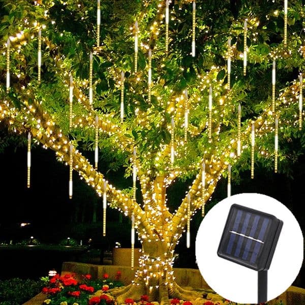 50CM Solar LED Decoration Meteor Shower Light Holiday String Light Waterproof Fairy Garden Decor Outdoor Street Garland Christmas