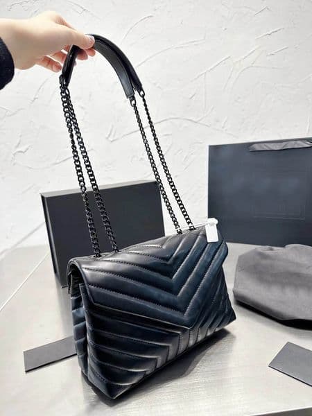 Sale Medium 25 cm designer bags Women black Genuine Leather luxurys Shoulder Bag tote Lady dinner fashion Cross body 5A Handbag