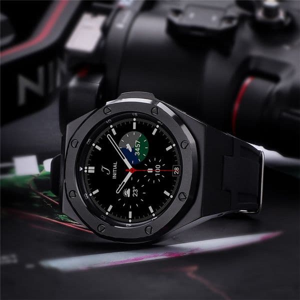 for Samsung Galaxy Watch 4 Classic 46mm Premium Aluminum Alloy AP MOD Kit Protective Case Band Strap Cover