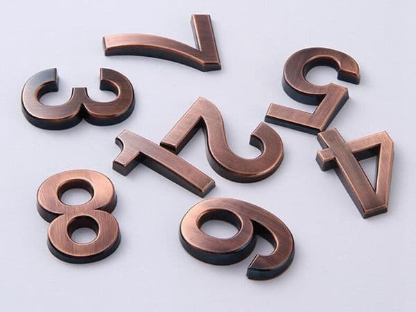 100Pcs Room Gate Number Tag 0-9 House Drawer 3D Sign Plating Gate Digits Hotel Home Sticker Address Door Label Sign Convinient