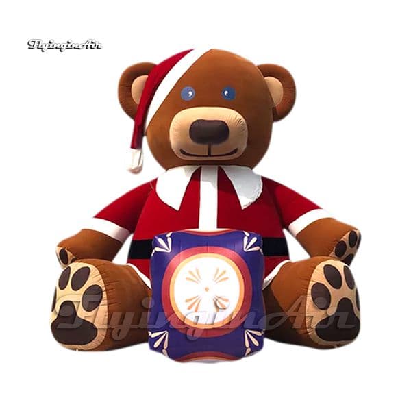 Large Advertising Inflatable Christmas Bear Balloon Cartoon Animal Mascot Model Air Blow Up Brown Bear For Outdoor Show