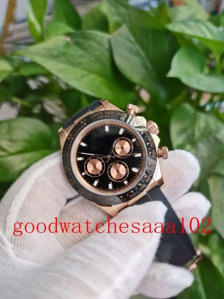 bp new version Men's Fashion Wristwatches 18K Yellow Gold 40mm Black Dial 116518LN-0039 116518LN Automatic Chronograph 7750 Movement Rubber Strap Bands Men's Watches