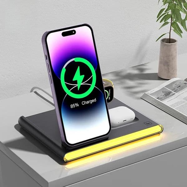 3 in 1 Wireless Charger Station for iPhone 15 14 13 12 Pro Samsung Galaxy Watch 7 6 iWatch 8 9 Airpods Pro Fast Charging Station