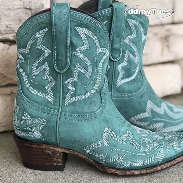 Casual Autumn Winter Western Cowboy Ankle Boots Women Snake Leather Cowgirl Booties Short Cossac botas High Heels Shoes 240724 ddmythur ddmythur