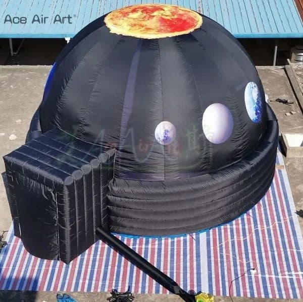 Free shipping Customized Black Inflatable Dome Planetarium Tent in Exhibition Hall and Gym for Sale