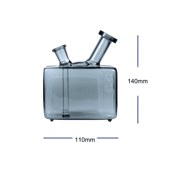 Colored TV Square Shape 14mm female Water Pipe Glass Bong with Bowl