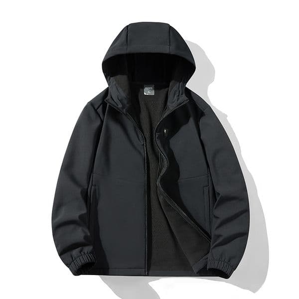 warm outdoor hooded soft shell jacket waterproof windproof thermal insulated for adventure
