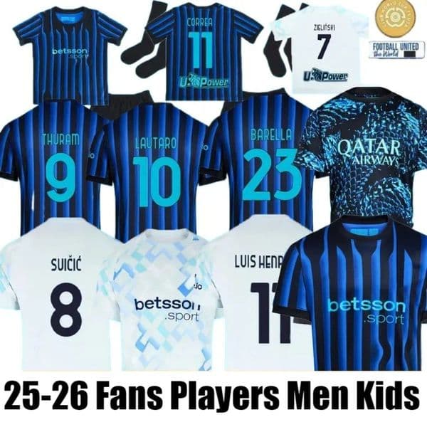 25 26 BASTONI DIMARCO Soccer Jersey CALHANOGLU BARELLA THURAM PAVARD LAUTARO ANNIVERSARY FRATTESI Special Football Shirt Men Kit Kids