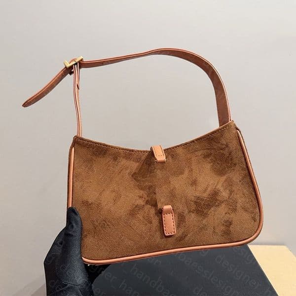 Suede Designer Bag Luxury Underarm Bag Brown Burgundy Suede Hobo Women Handbag Classic Shoulder Bag Clutch Bag High Quality Essential For Autumn And Winter