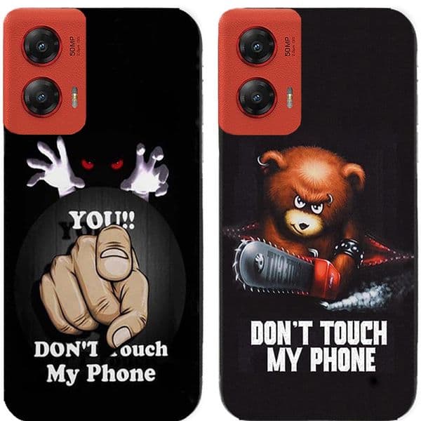 2 Pcs/Lot Bear You Don't Touch My Phone Printed TPU Gel Back Case Cover For Motorola Moto G Stylus / G Power / G Play / G Pure / Moto G 5G 2022 2023 2024 2025