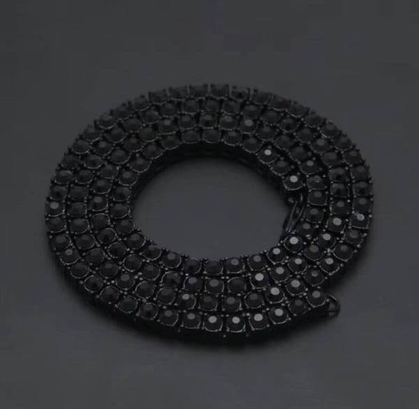 Iced Out Hiphop Moissanite Tennis Chain Moissanite Tennis Chain 2mm Cuban Clustered Tennis Chain Necklace