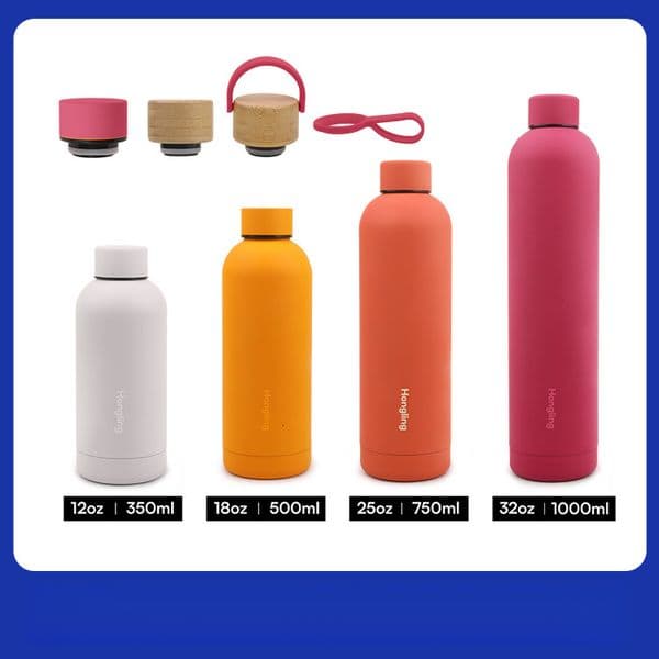 Water Bottle New 304 Stainless Steel Hongling Portable Insulated Cup American Small Mouth Rubber Paint Space Bottle