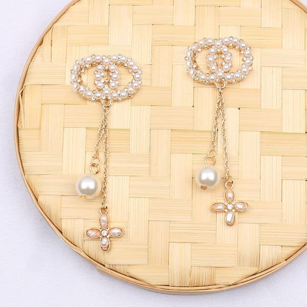 Brand Designer Earrings Letter Dangle Pearl Earring Fashion Luxury Earring Jewelry Women Accessories