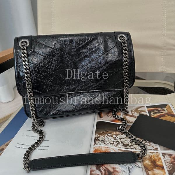 Designer Chain Bag 28CM Mirror Quality Women Shoulder Bag Vintage Leather Crossbody BagWith Box 25Y633158A